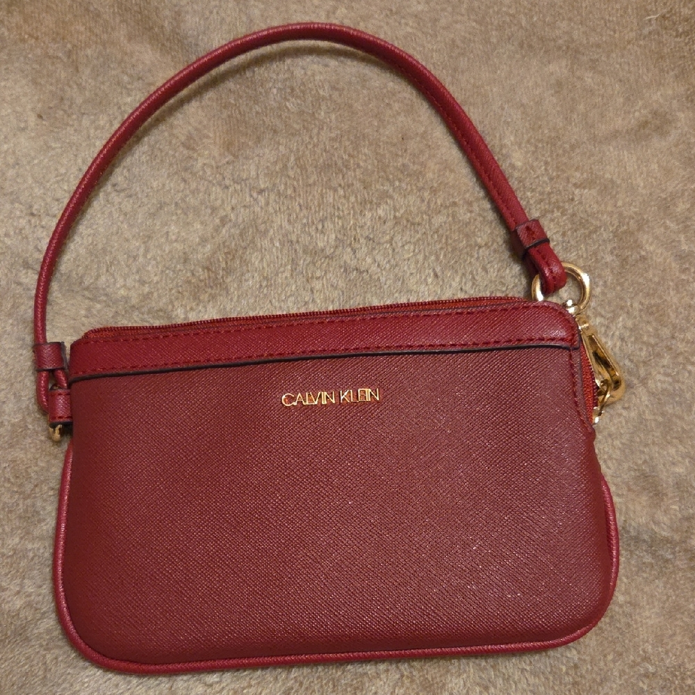 Calvin Klein Burgundy Wristlet